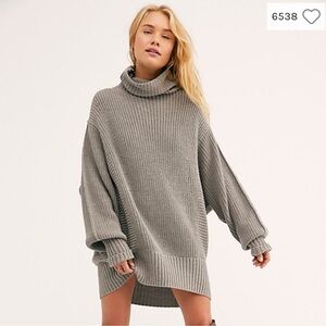 Free People Charcoal Turtleneck Sweater Dress